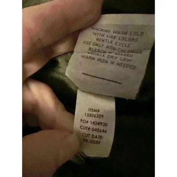 Torrid Womens 0X Army Green Linen Blend Button Front Shirt Jacket Belted EUC - Picture 7 of 8